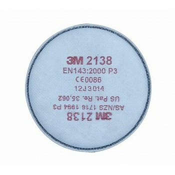 3M Particulate Filter 2138 Gp2/Gp3, With Nuisance Level Organic Vapour/Acid Gas Relief