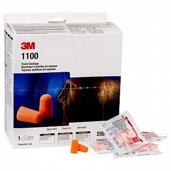 3M Uncorded Earplugs , Poly Bag 200 5*200Pairs/Case -1100