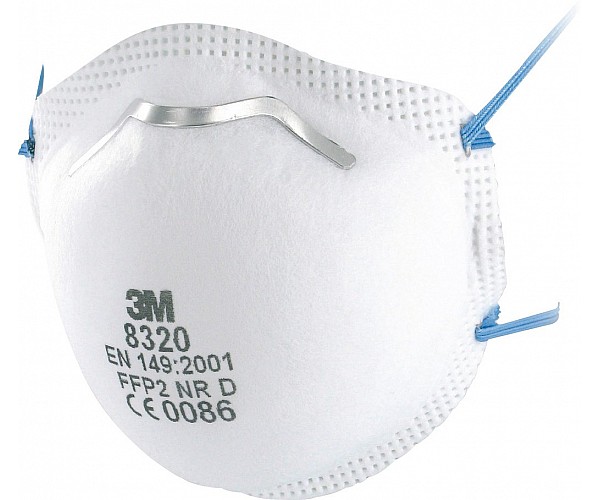 3M Particulate Respirator P2 Mask 8320 Box of 10 Disposable Respirator Masks