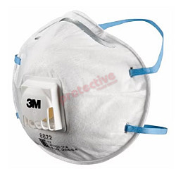 3M Cupped Particulate Respirator 8822, P2, valved Box of 10 3M Cupped Particulate Respirator 8822, P2, valved Box of 10