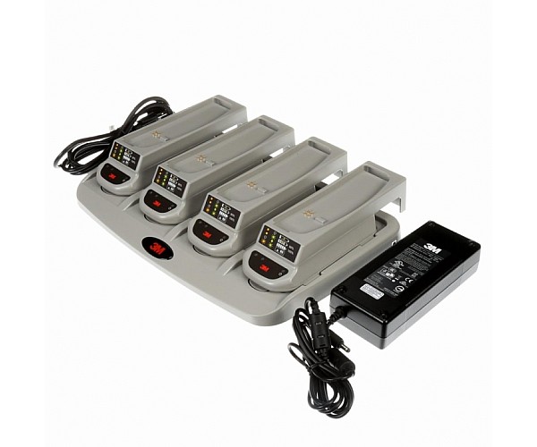 3M Versaflo Quad Station Charger TR-344A 902-04-01 in Grey - Front View