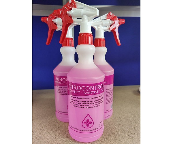 ViroControl Disinfect Sanitise Cleaning Solution Spray Bottle 750ml Cleaning Liquids