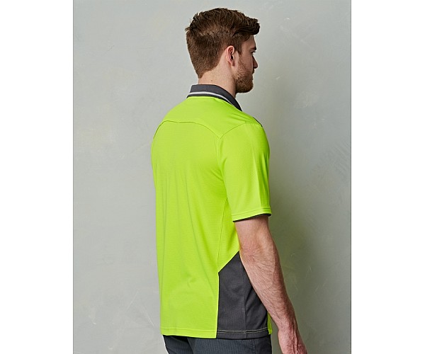 UNISEX HI-VIS BAMBOO CHARCOAL VENTED SS POLO - SW79