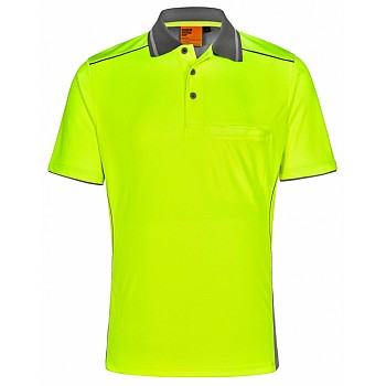 Unisex Hi Vis Bamboo Charcoal Vented Ss Polo - Sw79