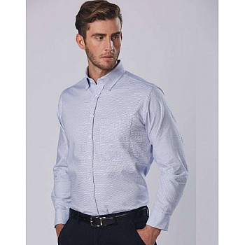 Men's Dot Contrast Long Sleeve Shirt M7922