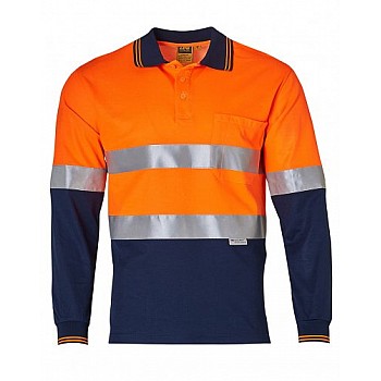 Long Sleeve Safety Polo With 3M Reflective Tape  Sw21a