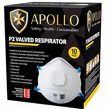 Apollo P2 Valved Respirator Mask Box of 10