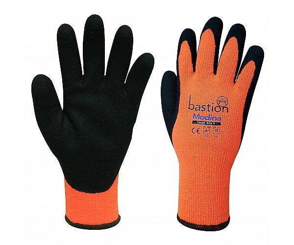 Modina Thermal Black Sandy Latex Coating Safety Gloves