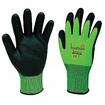 High Vis Soroca Gloves Black Micro Foam Nitrile Palm