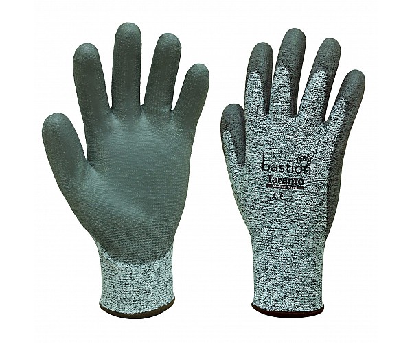 Taranto Grey Cut 5 HPPE Glove Grey Polyurethane Palm Coating Safety Gloves