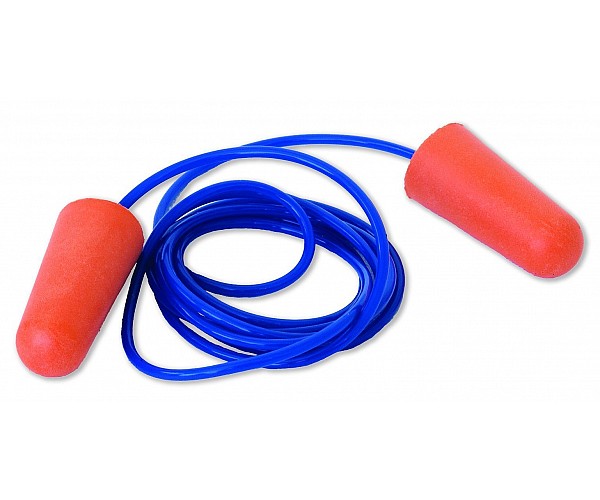 PU Foam Earplugs Class 5 Orange Corded Qty Box 100 Disposable Earplugs
