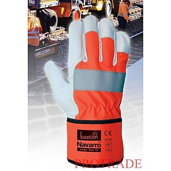 Navarro High Viz Premium Leather Rigger Gloves