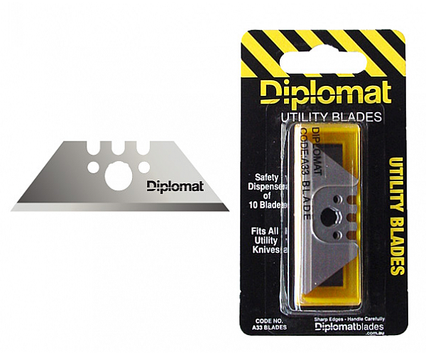 Diplomat Utility Replacement Blades for A38 - Pack of 10 in [colour] - Front View