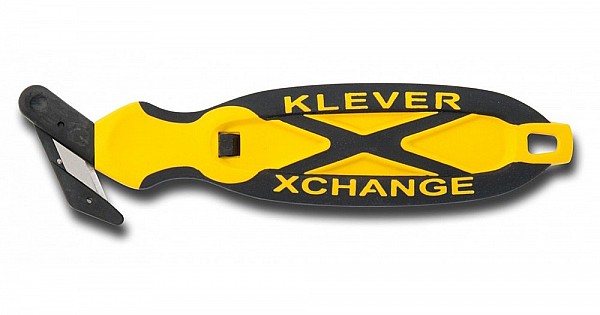 Klever Kutter X-Change Blue Protective Box Cutter with Wide Head
