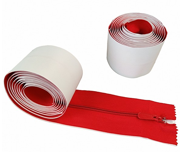 Extra Wide Extender Wall Self Adhesive Zipper Door 72mm - Pack Of 6 in Red - Front View