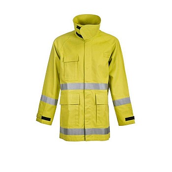 Fire - Fighting Jacket With Fr Reflective Tape Lime Yellow