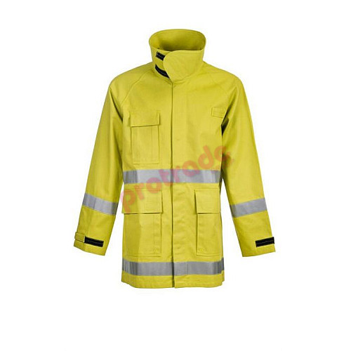 Fire - Fighting Jacket With Fr Reflective Tape Lime Yellow