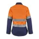 Ladies Hi Vis Two Tone Open Front Shirt With Gusset Sleeves And Fr Reflective Tape