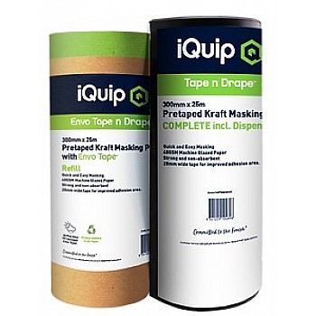 iQuip Envo Pretaped Kraft Masking Paper and Dispenser