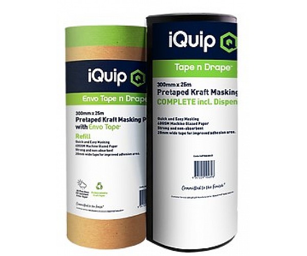 iQuip ENVO Pretaped Kraft Masking Paper and Dispenser in [colour] - Front View