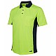 JB's Hi Vis Short Sleeve Sport Polo in Lime and Orange - Front View
