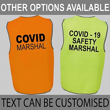 Covid Marshal Velcro Hi Vis Safety Vest