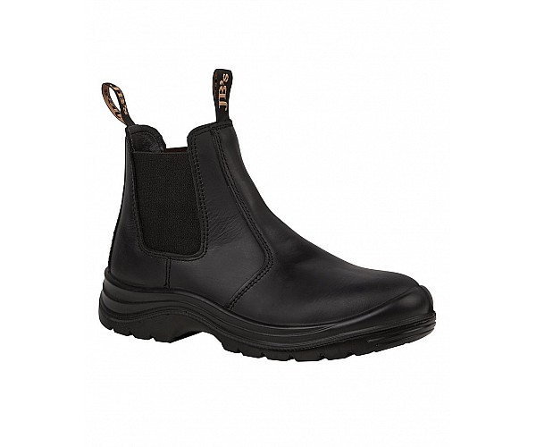 Elastic Sided Leather Safety Boot