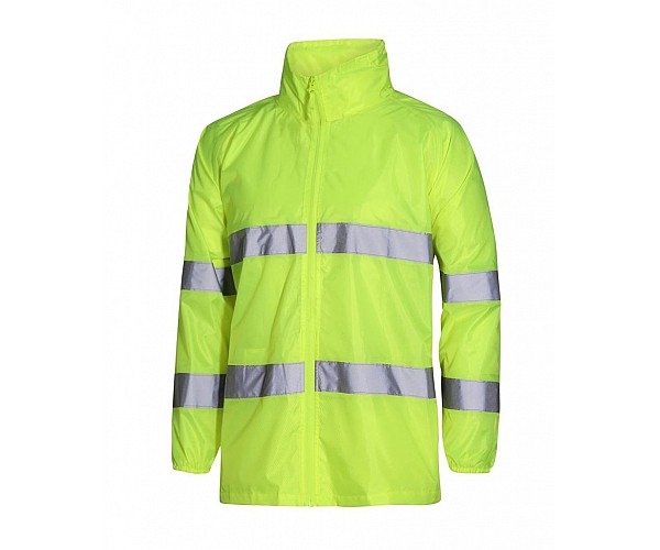 HI VIS Wet Weather Jacket Yellow With Reflective Tape