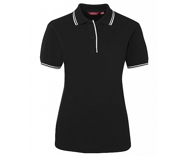 Ladies Polo Shirt With Pin Stripe