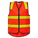 Work Craft Vic Road Vest DAY/NIGHT in Red and Yellow - Front View