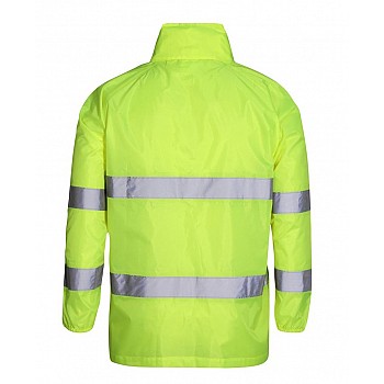 Hi Vis Wet Weather Jacket Yellow With Reflective Tape