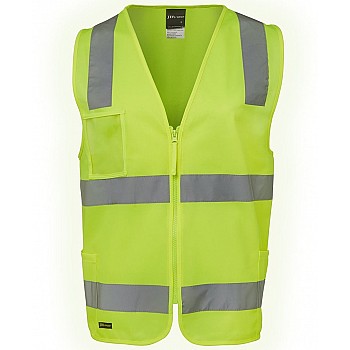Hi Vis Zipper Safety Vest With Reflective Tape