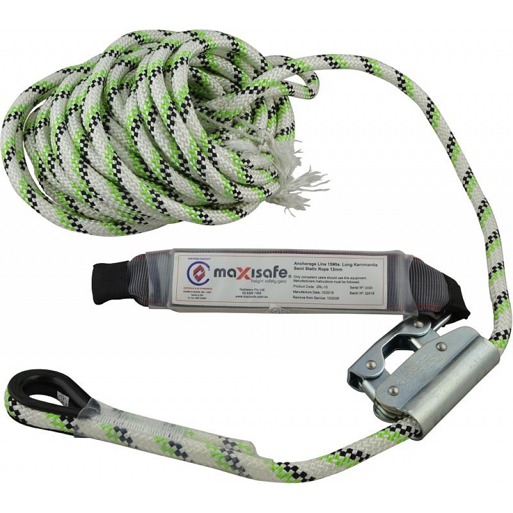 LINQ 15m Kernmantle Rope w/ Rope Grab & Shock Absorber