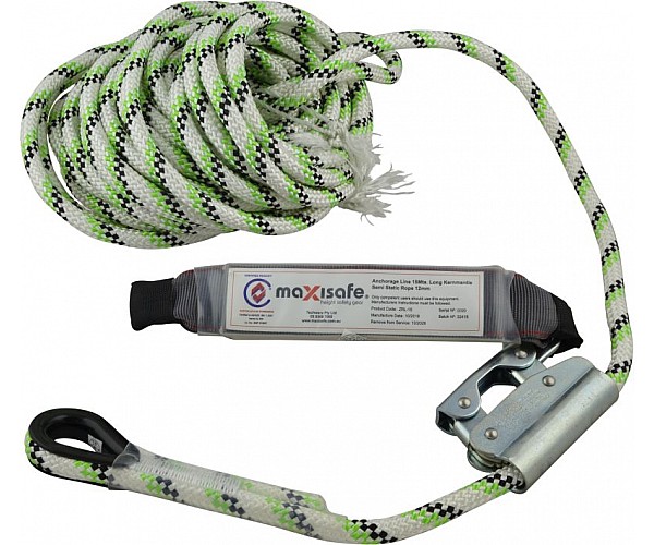 Maxisafe 15m Rope Line With Adjuster & Shock Absorber ZRL-15 in [colour] - Front View
