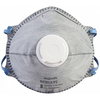 Maxisafe P2cv Respirator With Active Carbon Mask Res515 Box Of 10