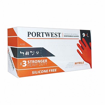 Portwest Nitrile HD Orange Disposable Glove - A930