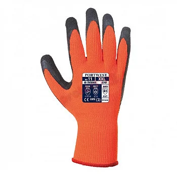 Portwest Thermal Latex Grip Glove - HiVis Orange - A140