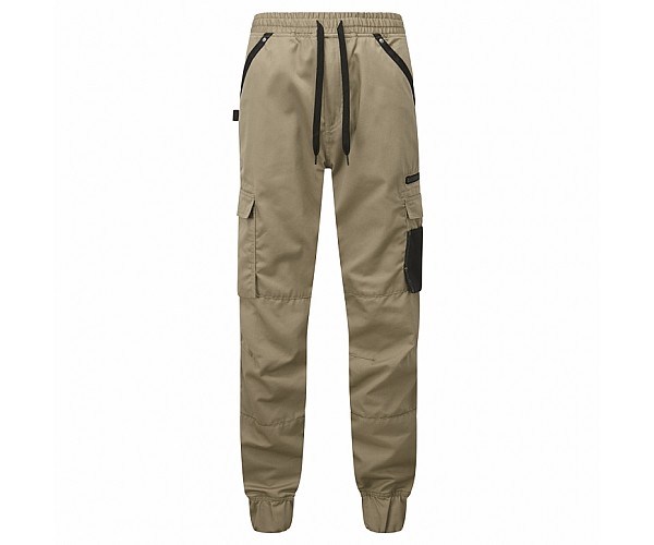 Portwest KX3 Lightweight Drawstring Pants- KX351 in Sand - Front View