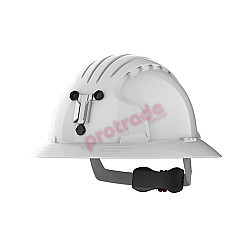 EVO 6100 Full Brim Unvented Hard Hat with Miners Cap Attachment EVO 6100 Full Brim Unvented Hard Hat with Miners Cap Attachment