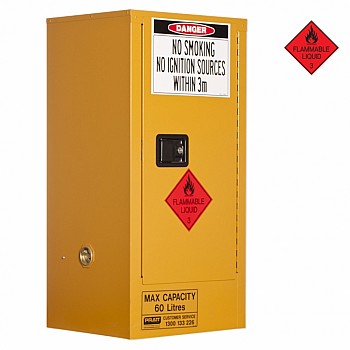 Flammable Liquid Storage Cabinet: 60L - 1 Door - 2 Shelves