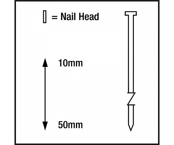 Tacwise Type 180 Nail, 15mm (2000pcs) in grey - Front View