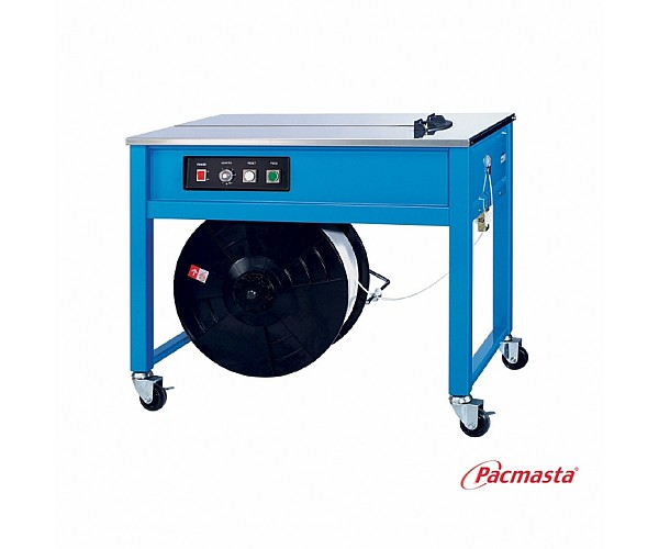 Semi-Auto Open Frame Strapping Machine Pacmasta TMS-300OF in Blue - Front View