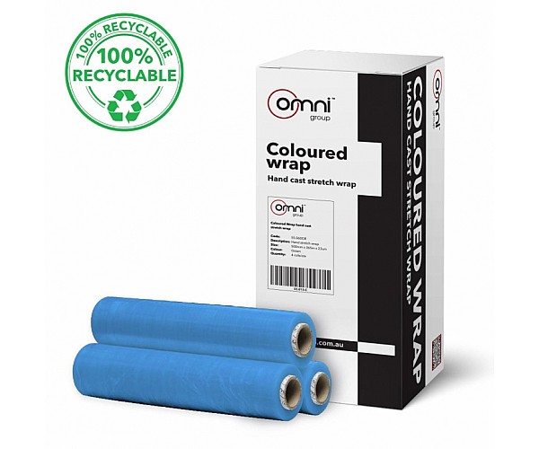 Pallet Wrap Blue Stretch Film 500mm in Blue - Front View