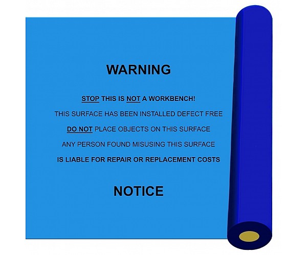 Blue Bench Top Protection With Warning Text Self Adhesive Film 80um Self Adhesive Films