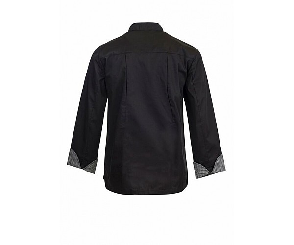 EXECUTIVE CHEFS LIGHTWEIGHT VENTED JACKET WITH CHECKED DETAIL