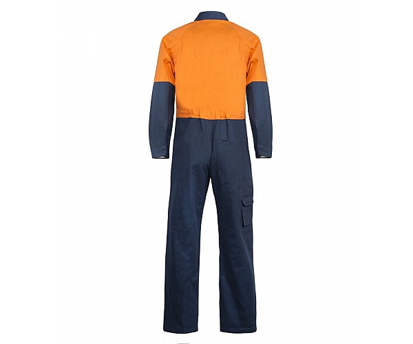 HI VIS  TWO TONE POLY/COTTON COVERALLS LONG 50% OFF