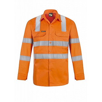 Work Craft Lightweight Cotton Hi Vis Railworkers Shirt