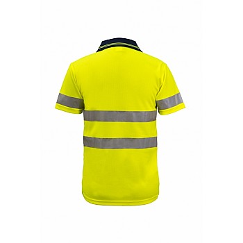Hi Vis Short Sleeves Micromesh Polo with Reflective Tape