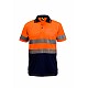 Hi Vis Short Sleeves Micromesh Polo with Reflective Tape in [colour] - Front View