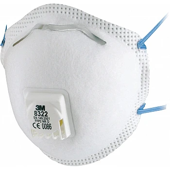 3M Particulate Respirator Cupped P2 Valved Cool Flow 8322 Box Of 10